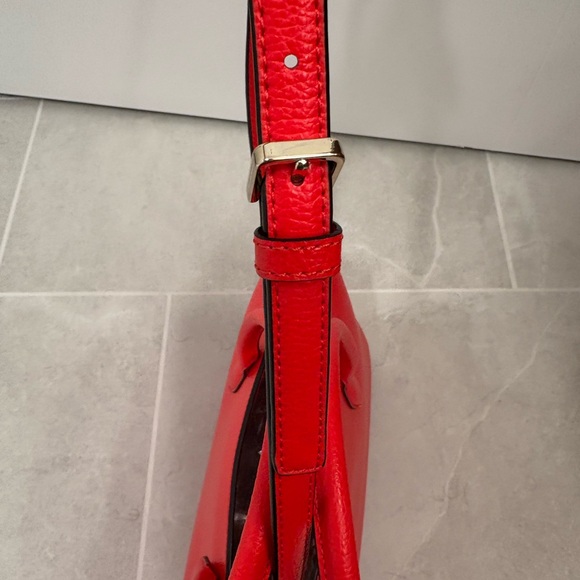 Kate Spade Red Pebbled Leather Eva Medium Zip Top Convertible Satchel - Picture 10 of 16